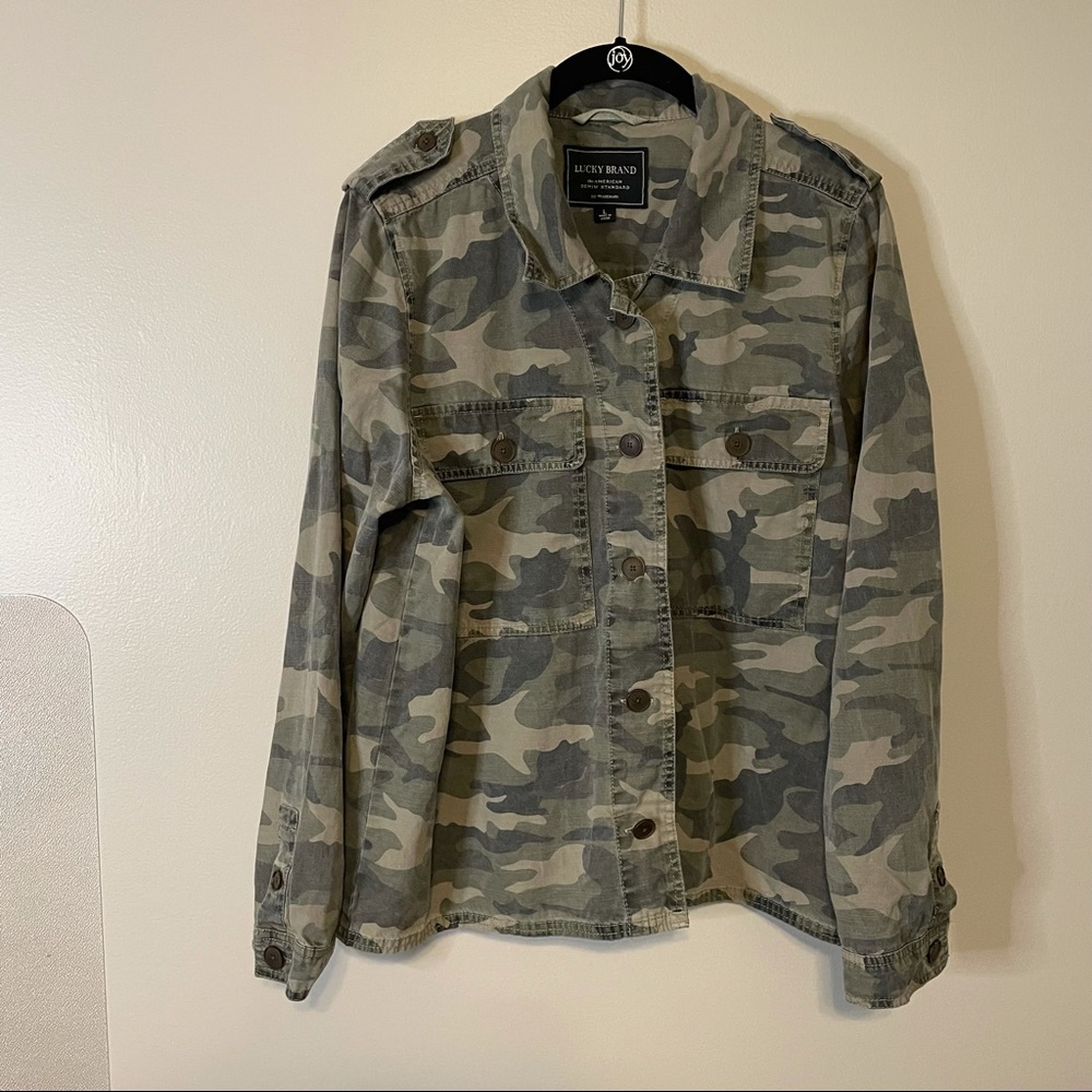 Camo button down shirt